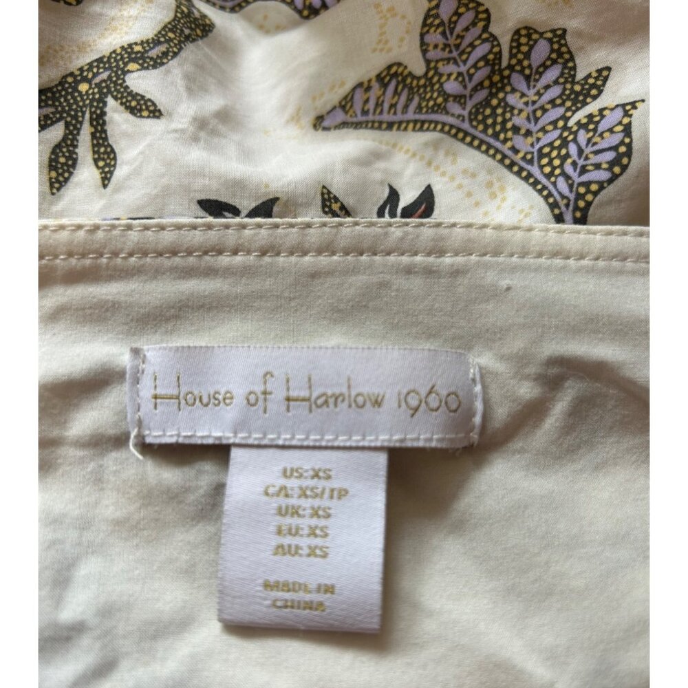 House Of Harlow 1960 Women's XS Floral Ruched Top 100% Cotton boho halter top - Picture 2 of 9